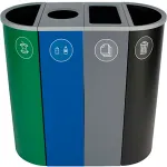 Metal Slim Multi-Stream Recycling Stations