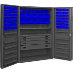 Extra Heavy Duty Bin Cabinet Work Centers with Deep Doors