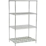 Nexel® Poly-Z-Brite® Wire Shelving Units with High Capacity Bottom Shelf