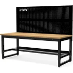 Luxor Adjustable Height Workbenches with Power & Pegboard Panel