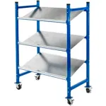 UNEX Mobile Gravity Flow Racks with Steel Shelves