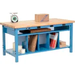 Global Industrial™ Adjustable Height Packing Workbench with Power & Lower Shelf Kit