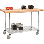 Global Industrial™ Fixed Height Chrome Mobile Workbenches
