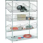 Adjustable Chrome Wire Bin Pick Rack & Truck
