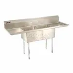 Freestanding Two Compartment Sinks With Two Drainboards