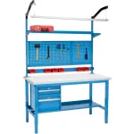 Global Industrial™ Workbenches with Drawers, Shelves & Pegboard Panel