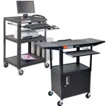 Steel Audio Visual Carts with Sliding Keyboard Shelf