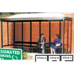 Bus And Smoking Shelter With Dome Roof