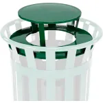 Global Industrial™ Plastic Trash Can with Lid & Dolly - 32 Gallon Gray