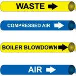 Precoiled And Strap-On Pipe Markers For 3/4"-1" Pipe Diameters