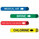 Precoiled And Strap-On Pipe Markers For 1-1/8" - 2-3/8" Pipe Diameters