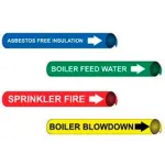 Precoiled & Strap-On Pipe Markers For 2-1/2" - 3-1/4" Dia.
