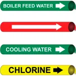 Precoiled And Strap-On Pipe Markers For 3-3/8" - 4-1/2" Pipe Diameters
