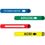 Precoiled And Strap-On Pipe Markers For 4-5/8" - 5-7/8" Pipe Diameters