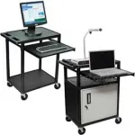 Plastic Audio Visual Carts with Sliding Keyboard Shelf