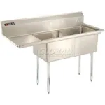 Freestanding Multiple Compartment, One Drainboard Stainless Steel Sinks