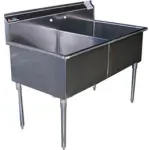 Freestanding Multiple Compartment Stainless Steel Sinks Without Drainboards