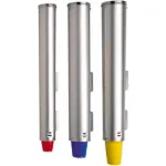 Dispense-Rite® Stainless Steel Adjustable Surface Or Stand Mount Cup And Lid Dispensers 