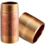 Red Brass Seamless Schedule 40 Pipe Nipples