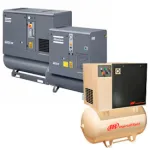 3-Phase Tank Mounted Rotary Screw Air Compressors, With Dryer
