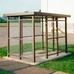 Heavy Duty Bus and Smoking Shelter With Flat Roof