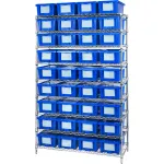 Quantum® Storage Systems Chrome Wire Shelving with Stack & Nest Totes