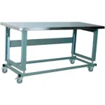 Stackbin Mobile Electric Adjustable Height Stainless Steel Top Workbenches
