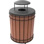 Slatted Wood Trash Cans