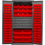 Heavy Duty Configurable Bin Cabinet with Drawers and Solid Doors