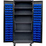 Global Industrial Configurable Mobile Bin Cabinets with Power