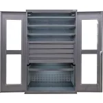 Heavy Duty Steel Configurable Clear View Cabinets with Drawers