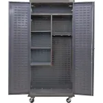 Heavy Duty Configurable Mobile Janitorial Cabinets with Electronic Lock	
