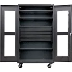 Heavy Duty Steel Configurable Clear View Mobile Cabinets with Drawers