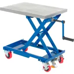Hand Crank Operated Mobile Scissor Lift Tables