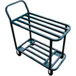 Steel Tubular Low Deck Service Trucks with Sloped Handle