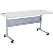 Interion® 72" x 24" Blow Molded Foldable Training Table - White