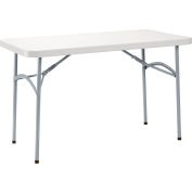 Interion® Plastic Folding Table, 24" x 48", White