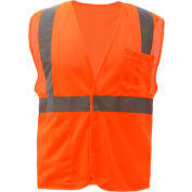 GSS Safety 1004 Standard Class 2 Mesh Hook & Loop Safety Vest, Orange, Medium