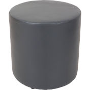 Interion® Antimicrobial Round Reception Ottoman, Gray