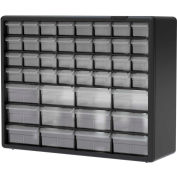 Akro-Mils Plastic Drawer Parts Cabinet 10144 - 20&quot;W x 6-3/8&quot;D x 15-13/16&quot;H, Black, 44 Drawers