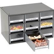 Akro-Mils Steel Small Parts Storage Cabinet 19909 - 17&quot;W x 11&quot;D x 11&quot;H w/ 9 Gray Drawers