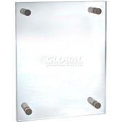 Global Approved 105508 Acrylic Standoff Sign Holder W/ Caps, 11" x 17" ,1 Piece