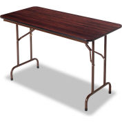 Alera® Laminate Folding Table, Rectangular, 48w x 24d x 29h, Walnut