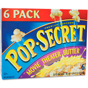 Pop Secret® Popcorn, Microwave, Movie Theater Butter, 3.5 Oz, 6/Box