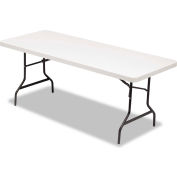 Alera® Resin Rectangular Folding Table, Square Edge, 72w x 30d x 29h, Platinum