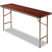 Alera® Laminate Folding Table, Rectangular, 60w x 18d x 29h, Walnut