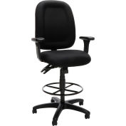 OFM Core Collection Ergonomic Task Chair with Arms and Drafting Kit, Mid Back, in Black (125-DK-805)