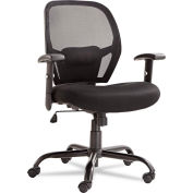 Alera® Big and Tall Mesh Chair - Swivel/Tilt - Mid Back - Black - Merix450 Series