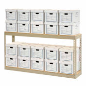 Global Industrial™ Record Storage Rack With Boxes 72"W x 15"D x 36"H - Tan