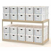 Global Industrial™ Record Storage Rack With Boxes 72"W x 36"D x 36"H - Tan